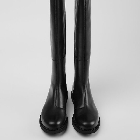 Camper Neuman Black Leather and Textile High Boots for Women - Picture 3 of 6